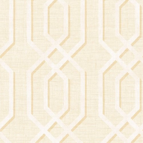 Seabrook Topaz Geometric Metallic Gold And Off-White Wallpaper