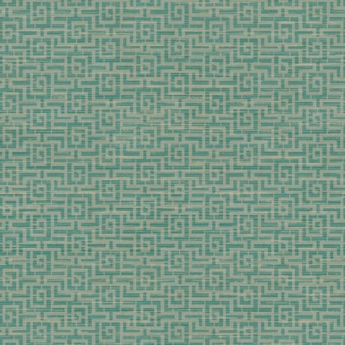 Seabrook Topaz Maze Metallic Gold And Teal Wallpaper