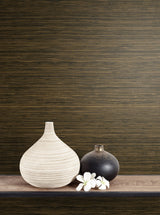 Seabrook Topaz Faux Grasscloth Metallic Gold And Ebony Wallpaper