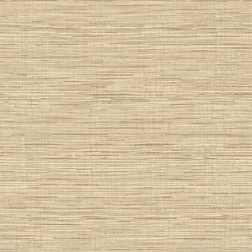 Seabrook Topaz Faux Grasscloth Metallic Gold And Tan Wallpaper
