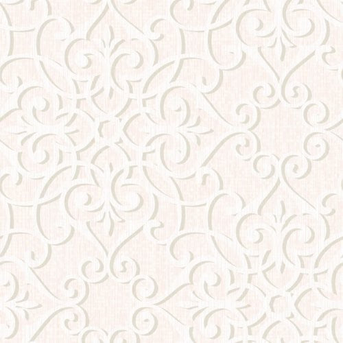Seabrook Jasper Ironwork Metallic Silver And Pink Wallpaper