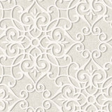 Seabrook Jasper Ironwork Metallic Silver And White Wallpaper