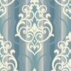 Seabrook Feldspar Damask White Glitter And Blue Wallpaper