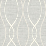 Seabrook Feldspar Tendrils Metallic Silver And White Wallpaper