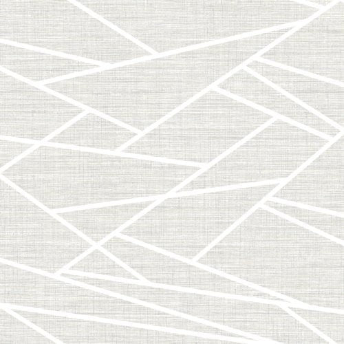 Seabrook Cecita Puzzle Heather Gray And White Wallpaper