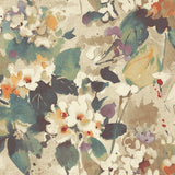 Seabrook Chambon Ocean Blue, Latte, And Orange Wallpaper