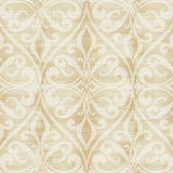 Seabrook Chambon Ogee Pumpkin And Off-White Wallpaper