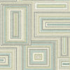 Seabrook Attersee Squares Turquoise, Mint, And Tan Wallpaper