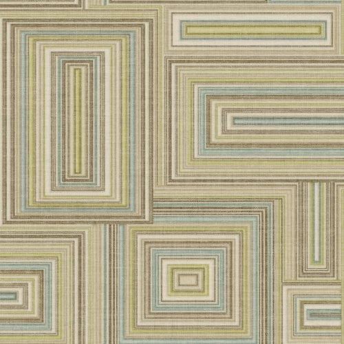 Seabrook Attersee Squares Turquouse, Lime Green, And Oat Wallpaper