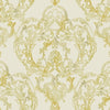 Seabrook Roxen Damask Off-White And Gold Wallpaper