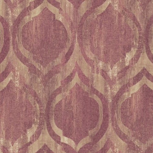 Seabrook Old Danube Ogee Wine And Gold Wallpaper