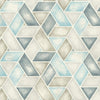 Seabrook Kentmere Geo Baby Blue, Pewter, And Gray Wallpaper