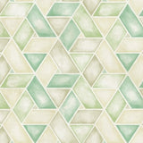 Seabrook Kentmere Geo Mint, Spruce, And Off-White Wallpaper