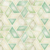 Seabrook Kentmere Geo Mint, Spruce, And Off-White Wallpaper