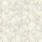Seabrook Kentmere Geo Gray And White Wallpaper