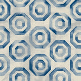 Seabrook Faravel Geo Prussian Blue And Off-White Wallpaper