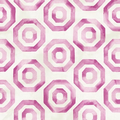 Seabrook Faravel Geo Magenta And Off-White Wallpaper