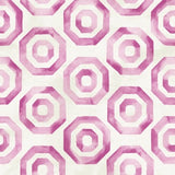 Seabrook Faravel Geo Magenta And Off-White Wallpaper