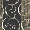 Seabrook Notting Hill Black, Metallic Gold, And Off-White Wallpaper
