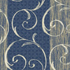 Seabrook Notting Hill Prussian Blue, Metallic Gold, And Off-White Wallpaper