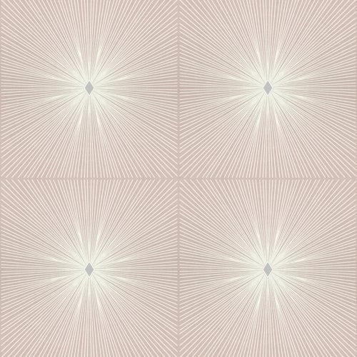 Seabrook Melrose Pink, Off-White, And Metallic Silver Wallpaper