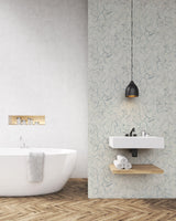 Seabrook Lenox Hill Crackle Blue And Off-White Wallpaper