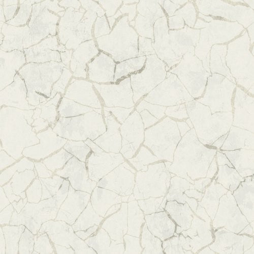 Seabrook Lenox Hill Crackle White And Metallic Gold Wallpaper