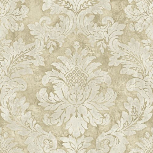 Seabrook Hampstead Metallic Gold, Tan, And Gray Wallpaper