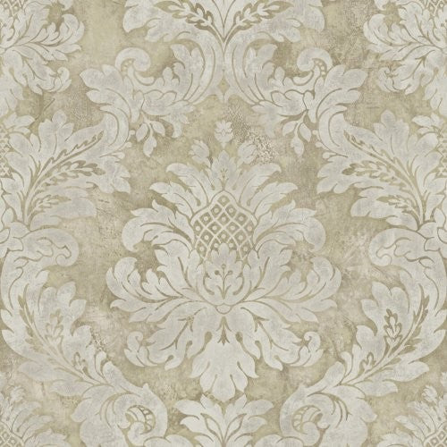Seabrook Hampstead Gray, Metallic, And Taupe Wallpaper