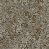 Seabrook Hampstead Brown, Metallic, And Charcoal Wallpaper