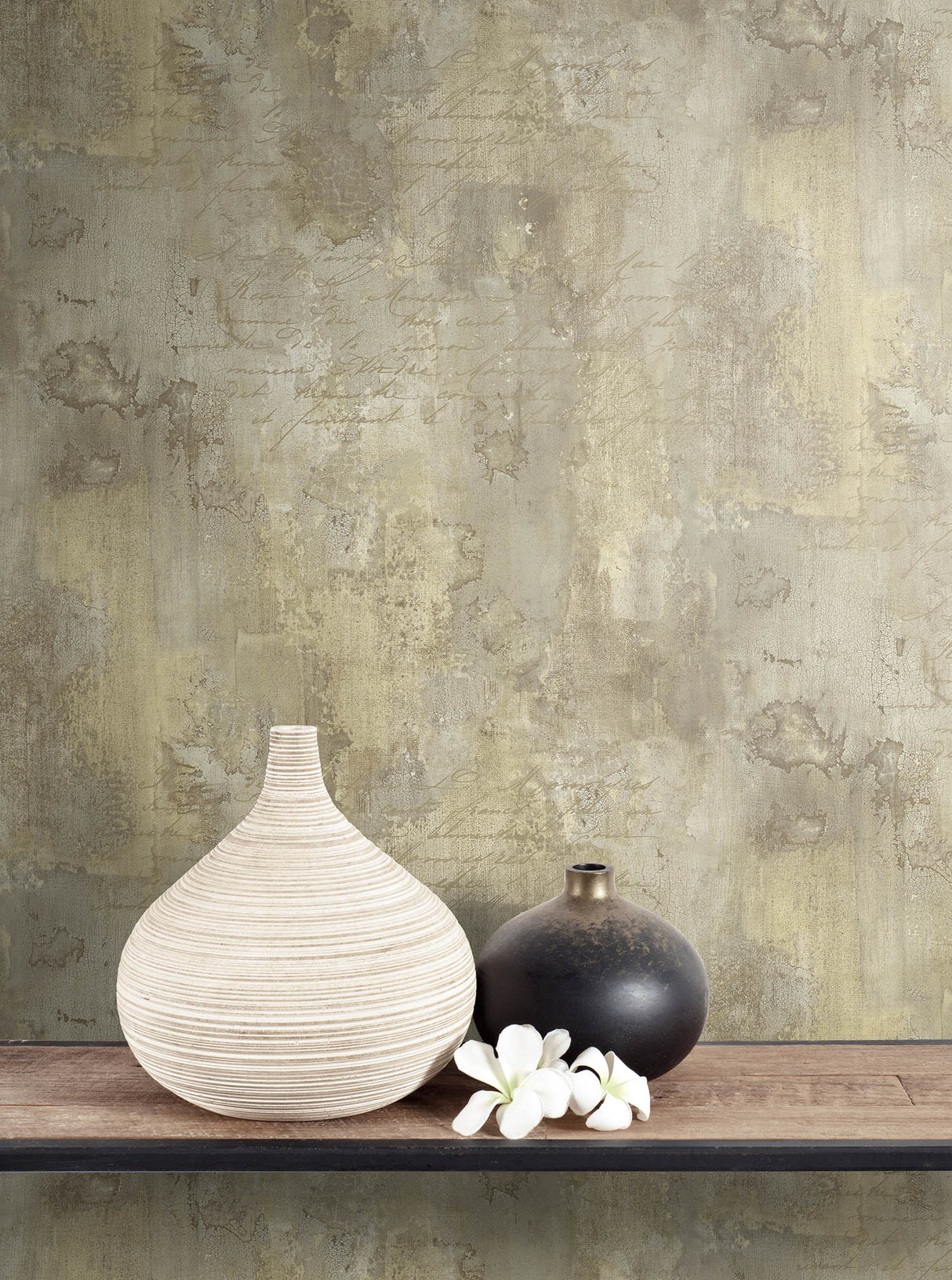Seabrook Hampstead Texture Brown And Metallic Gold Wallpaper
