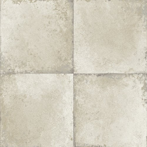 Seabrook Hampstead Tiles Gray, Tan, And Off-White Wallpaper