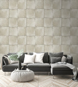 Seabrook Hampstead Tiles Gray, Tan, And Off-White Wallpaper