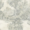 Seabrook Lenox Hil Scenic Gray, Metallic Gold, And Off-White Wallpaper