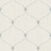 Seabrook Lenox Hill Ogee Off-White And Blue Wallpaper