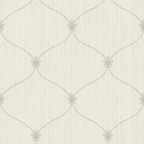 Seabrook Lenox Hill Ogee Off-White And Gray Wallpaper