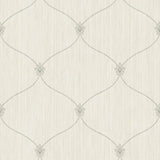 Seabrook Lenox Hill Ogee Off-White And Gray Wallpaper