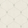 Seabrook Lenox Hill Ogee Off-White And Gray Wallpaper
