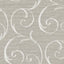 Seabrook Notting Hill Scroll Gray And White Wallpaper