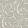 Seabrook Notting Hill Scroll Gray And White Wallpaper
