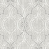 Seabrook Corsica Ogee Gray Wallpaper