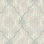 Seabrook Corsica Ogee Linen And Teal Wallpaper