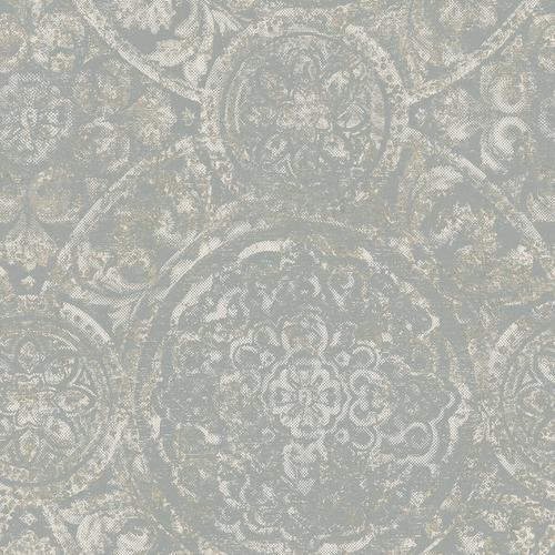 Seabrook Ibiza Gray And Off-White Wallpaper