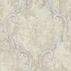 Seabrook Sicily Metallic Silver And Light Taupe Wallpaper