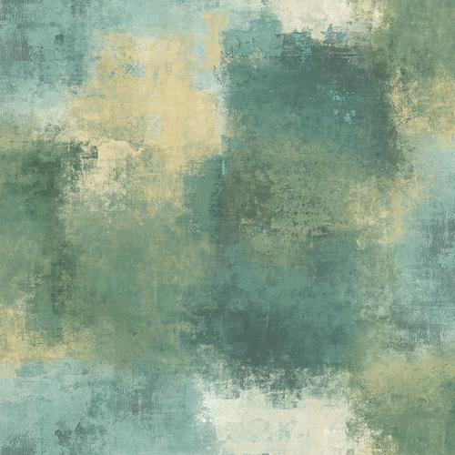 Seabrook Cyprus Abstract Teal And Gold Wallpaper