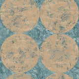 Seabrook Fulton Copper And Teal Wallpaper