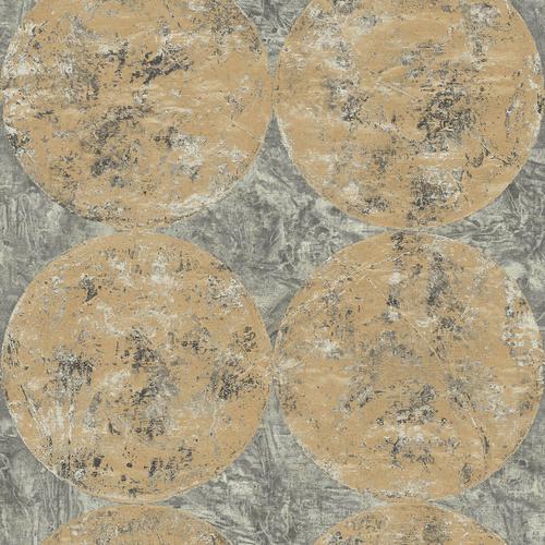 Seabrook Fulton Metallic Gold, Black, And Gray Wallpaper