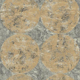 Seabrook Fulton Metallic Gold, Black, And Gray Wallpaper