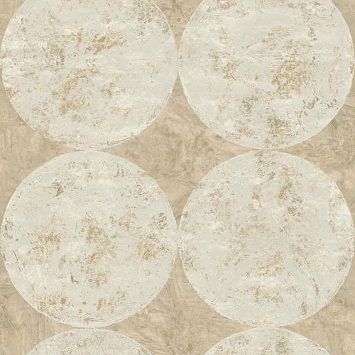 Seabrook Fulton Taupe And Off-White Wallpaper