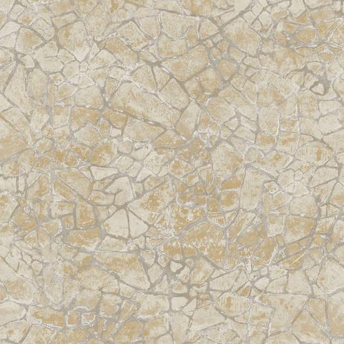 Seabrook Starkweather Metallic Gold, Gray, And Off-White Wallpaper